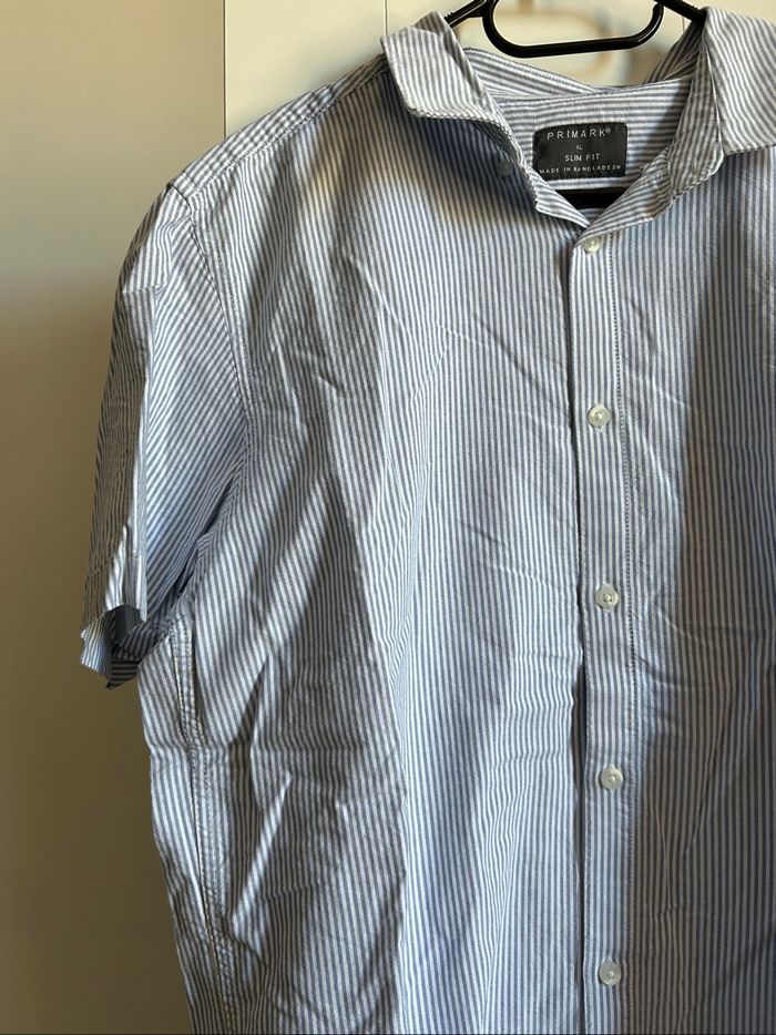 Chemise bleu à rayures Slim Fit Homme Primark Taille XL - photo numéro 2