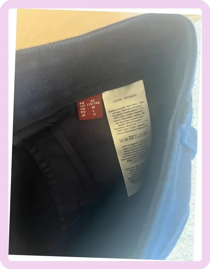 Pantalon droit bleu foncé Comptoir des Cotonniers – Taille 40 / L – 100 % Coton - photo numéro 4