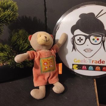 Doudou Moulin Roty Peluche mini Doudou Singe les Loustics Moulin roty Orange