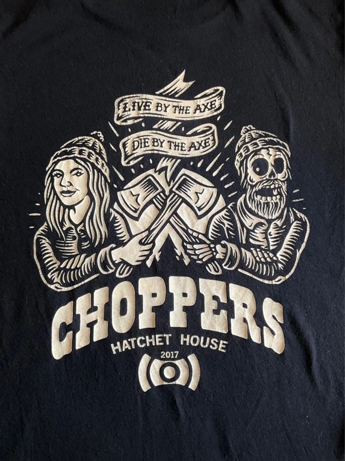 T-shirt noir pour femme Choppers Hatchet House taille S 392 - photo numéro 4