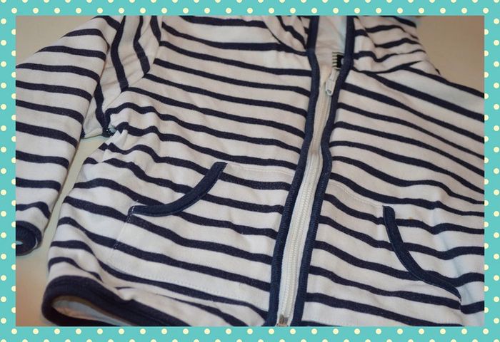 Gilet zippe Elle est où la Mer blanc et marine taille 12-18 mois / 80 cm - photo numéro 2