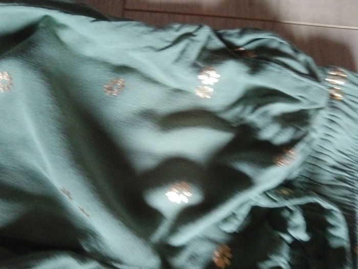 Pantalon léger kaki fleurs dorées 2-3 ans 98 cm H&M - photo numéro 5
