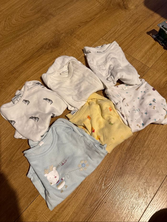 Lot 6 bodies manches longues 3 mois bébé manches longues
