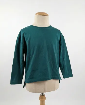 T-shirt manches longues Kiabi Vert Canard - 3 Ans - Coton Bio