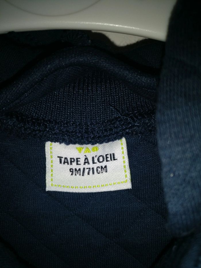 Veste molletonnée Tape à l'oeil taille 9 mois - photo numéro 3