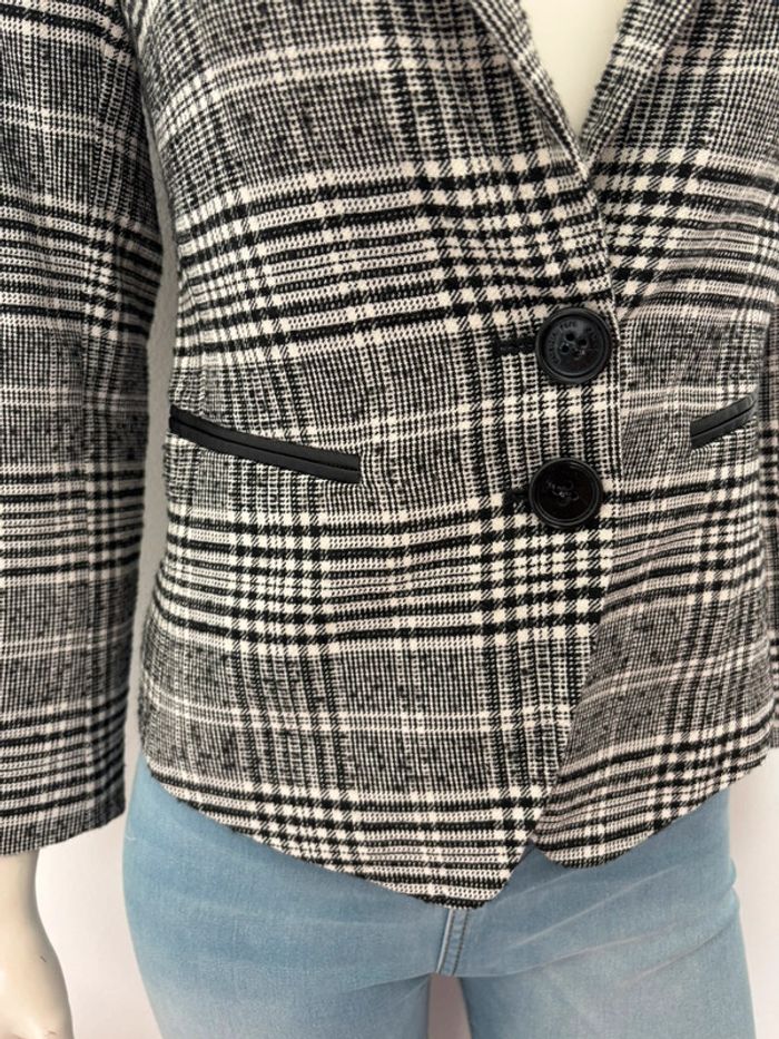 🌺Blazer noir, blanc et gris au motif carreaux Taille M/38🌺 - photo numéro 2