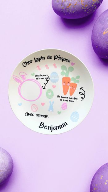 Assiette pour le Lapin de Pâques