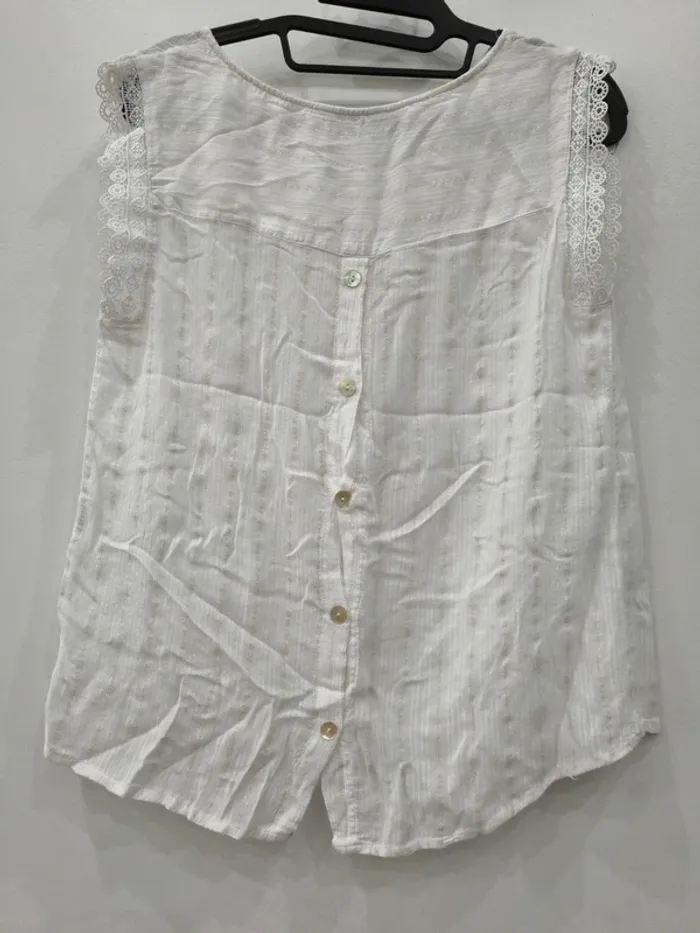 Blouse blanche sans manches – Taille 36 - photo numéro 2