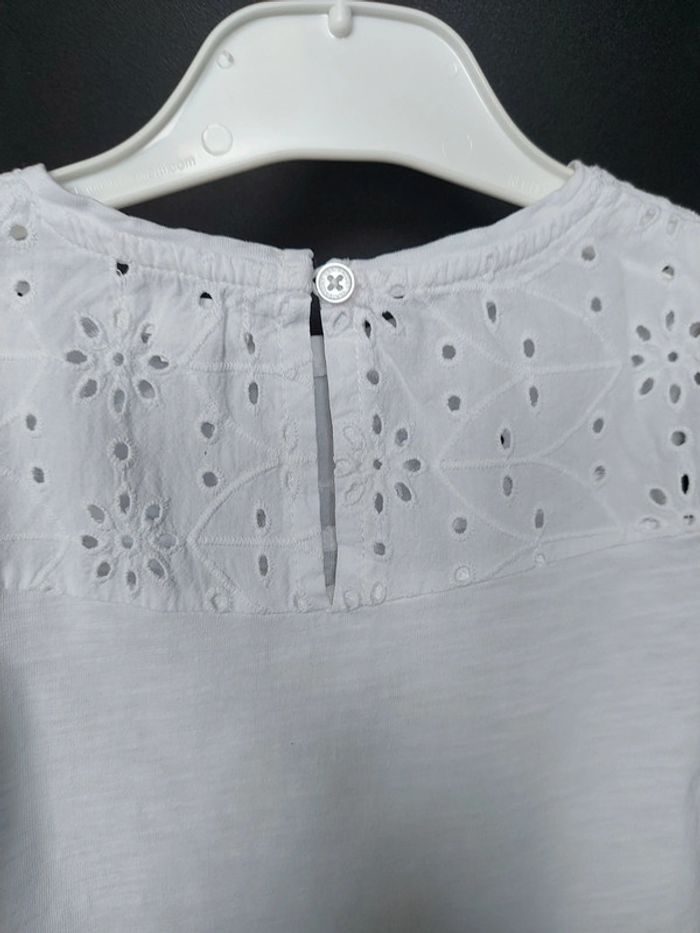 Tee-shirt avec broderie anglaise blanc Vertbaudet - photo numéro 10