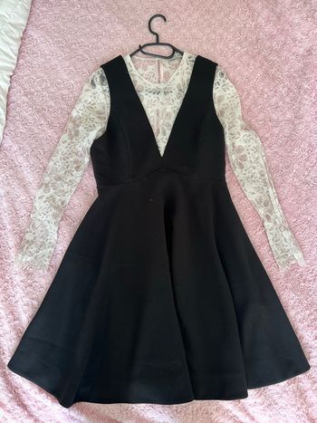 Robe Sandro noire à dentelle 