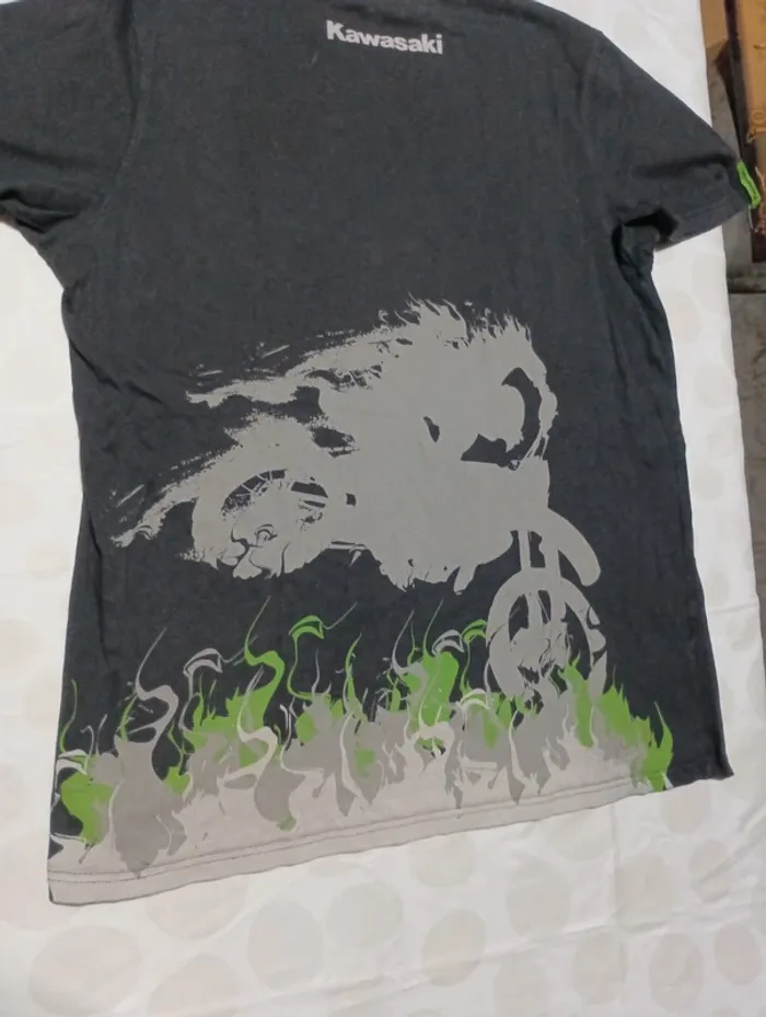 Tee shirt manches courtes homme Kawasaki taille XXL rétro vintage moto collection - photo numéro 4