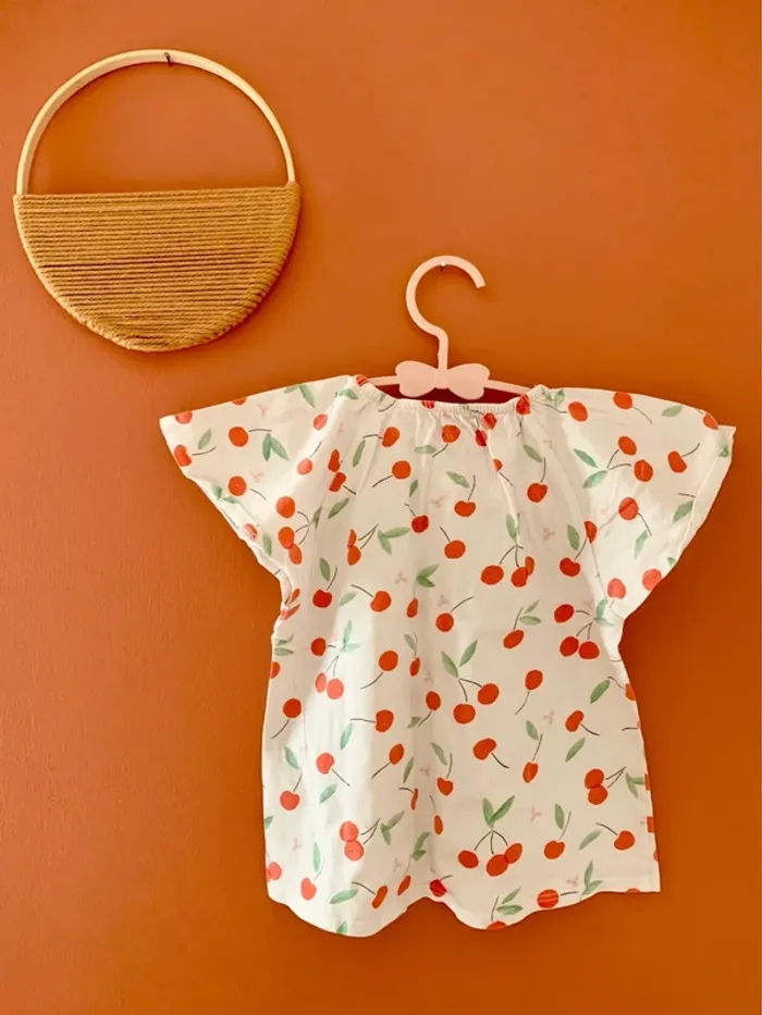 t-shirt fille blanc a motifs cerises- 3 ans- vertbaudet - photo numéro 2