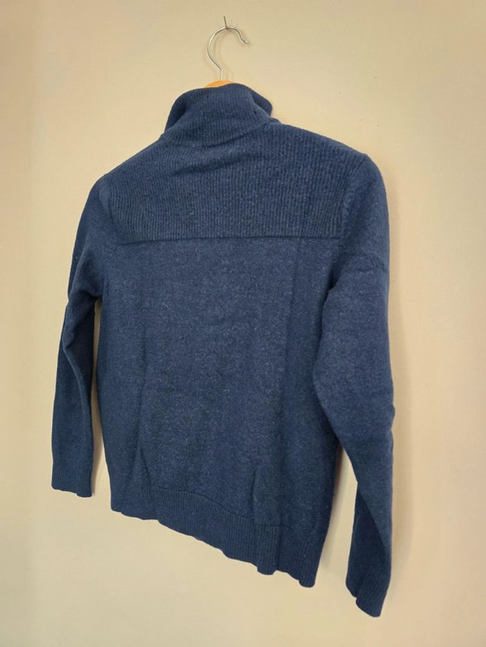 Gilet Calvin Klein laine mérinos bleu marine zippé col montant taille S homme - photo numéro 6