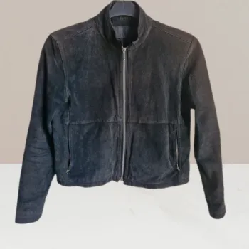 Blouson de moto noir en cuir véritable - The Genuine Leather - Taille 40 (L)