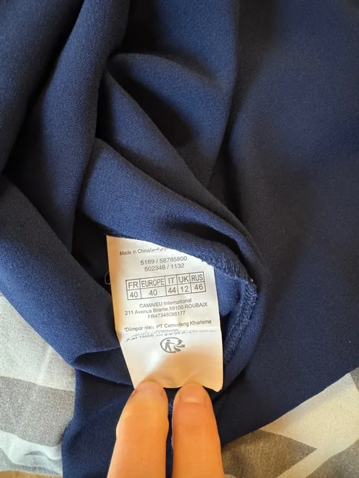 Robe bleue marine manches 3/4 - photo numéro 4