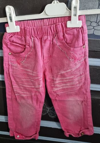 Pantacourt rose en jean effet délavé 8ans
