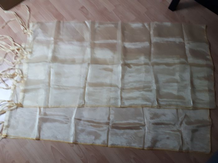 Lot de 2 voilages jaunes en organza - photo numéro 4