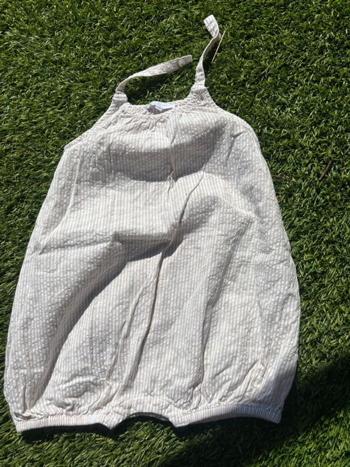 Combi short 18 mois rayures
