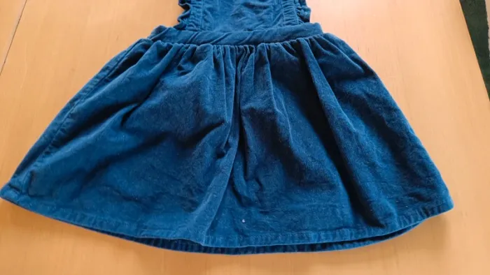 Robe en velours bleu canard - photo numéro 4