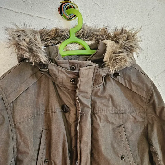 Doudoune à capuche kaki - photo numéro 2