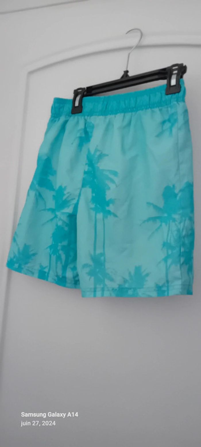 Short de bain motif palmiers turquoise garçon 12 ans kiabi - photo numéro 5