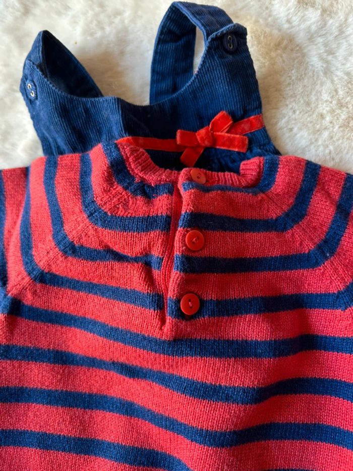 Salopette velour/ pull DPAM 3 mois - photo numéro 8