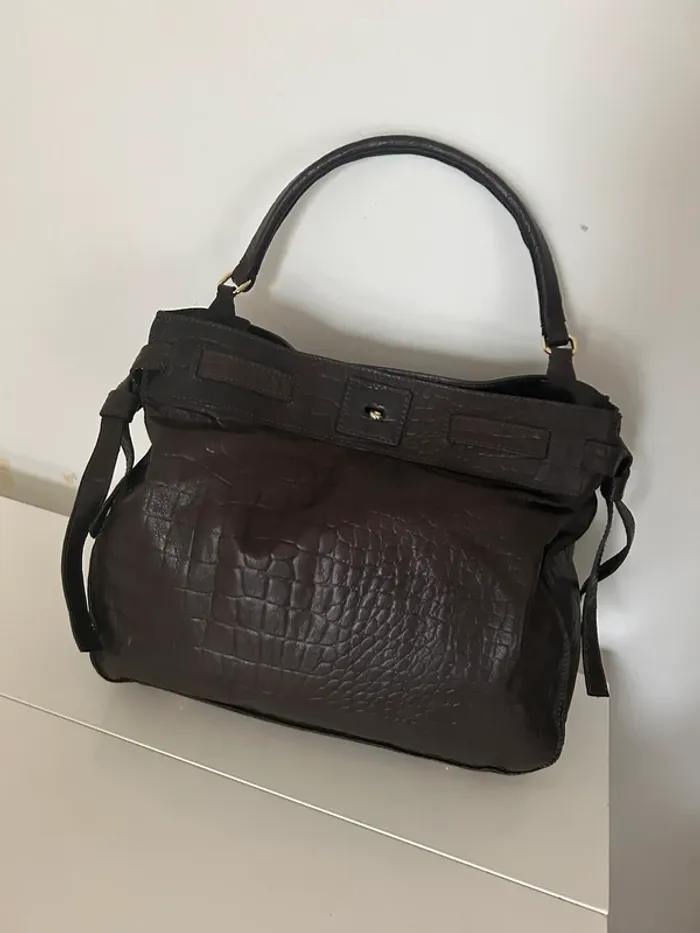 Colisée by manfield sac en cuir marron - photo numéro 12