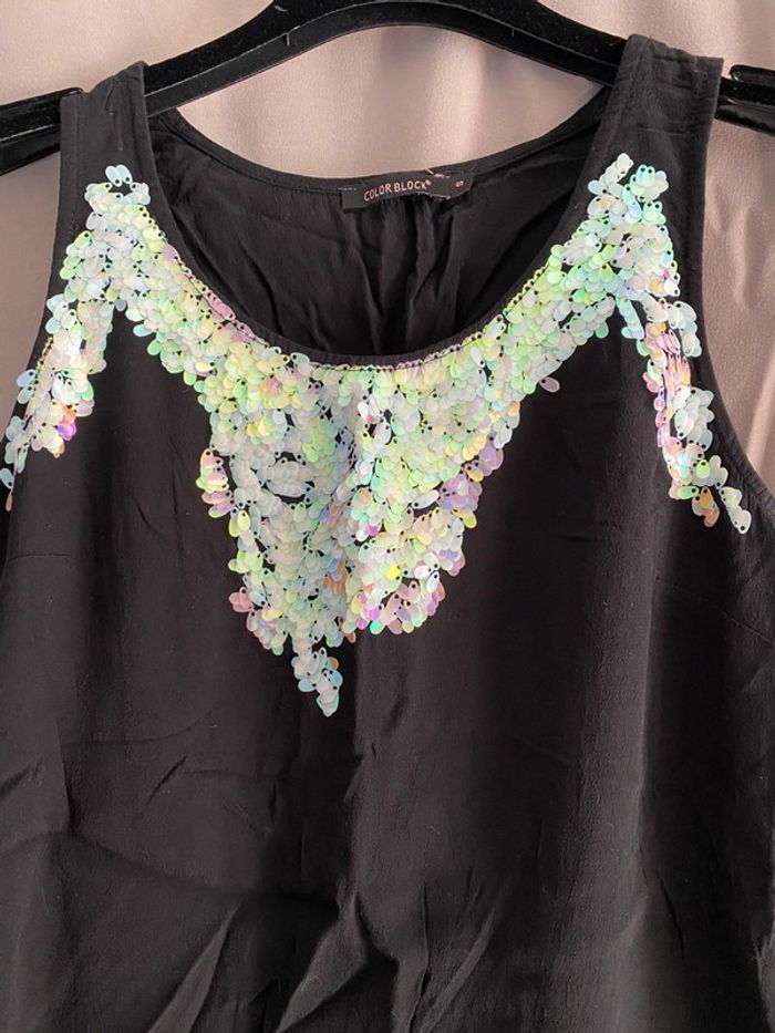 Débardeur noir à sequin - photo numéro 5