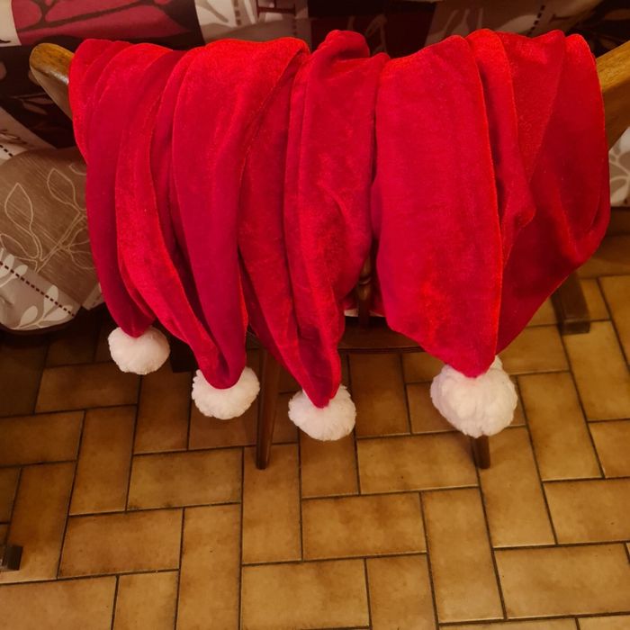 6pcs Housse dossier chaise bonnet père Noël 🎅
