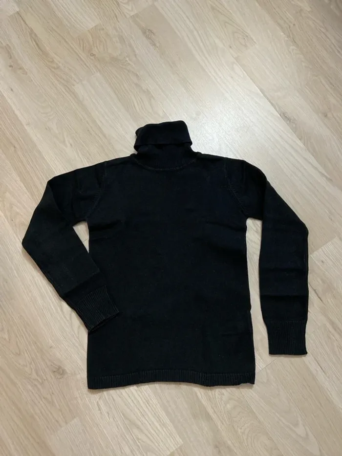 Pull fin col roulé noir Zara Kids Taille 6 ans