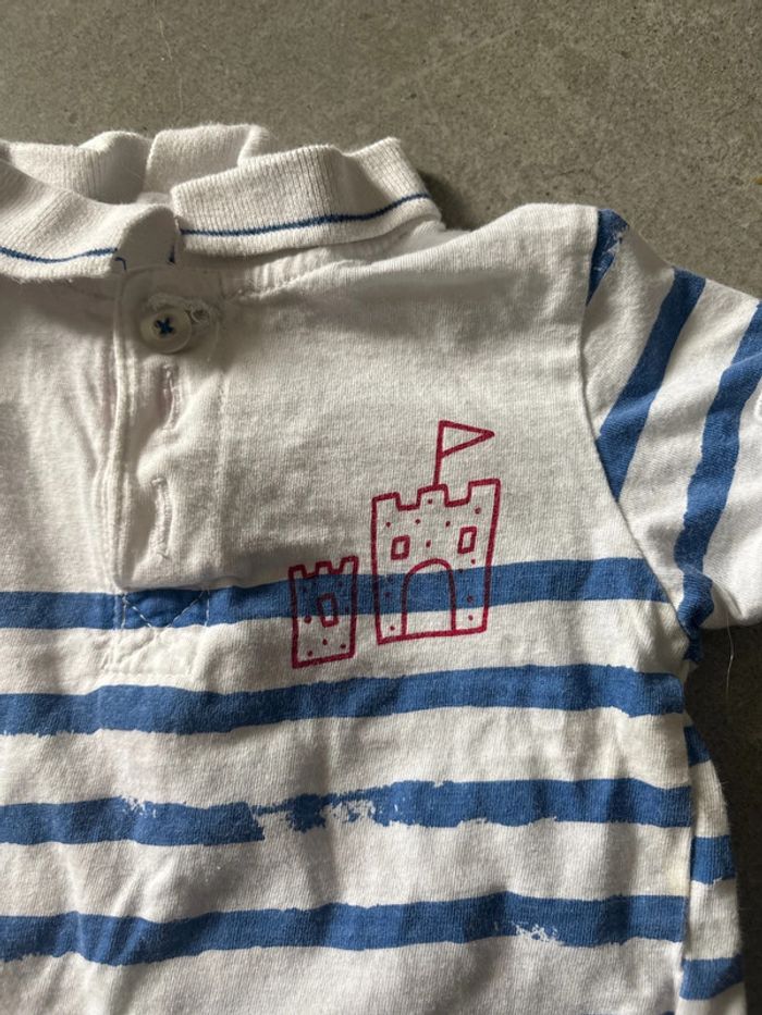 Polo bleu et blanc château - photo numéro 2
