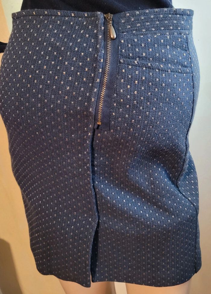 Jupe bleu marine et doré, doublé, chaude et élégante - photo numéro 8