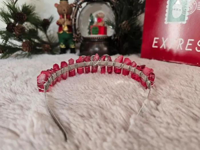 Couronne Cristaux Rouges & symbole triple Lune - Idéale cosplay / festival - photo numéro 2