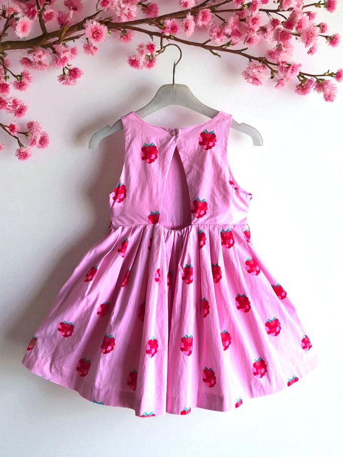 JACADI - ROBE PATINEUSE FILLE MOTIF FRUITS, TOUCHES FLASHIES & DECOUPE DOS 4A - photo numéro 2
