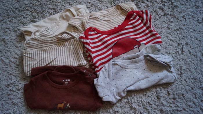 Lot de 6 bodys manches longues 6 mois