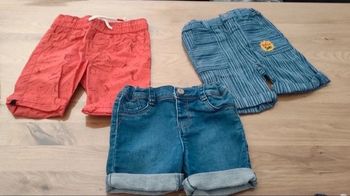 Lot 3 shorts bébé garçon 18 mois 81cm