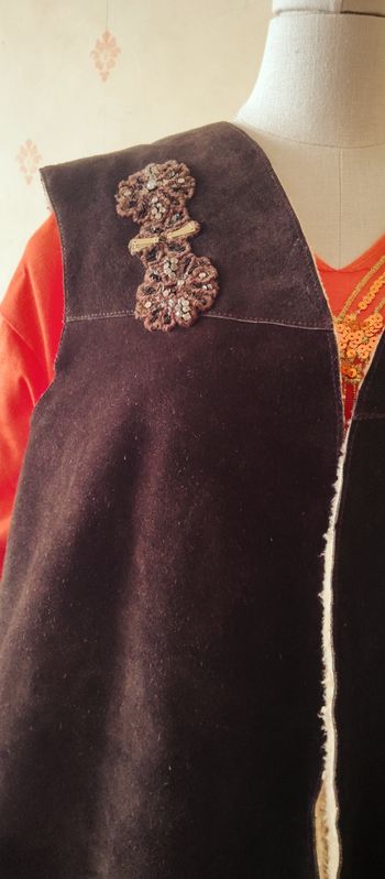 Gilet sans manche daim fourré mouton
