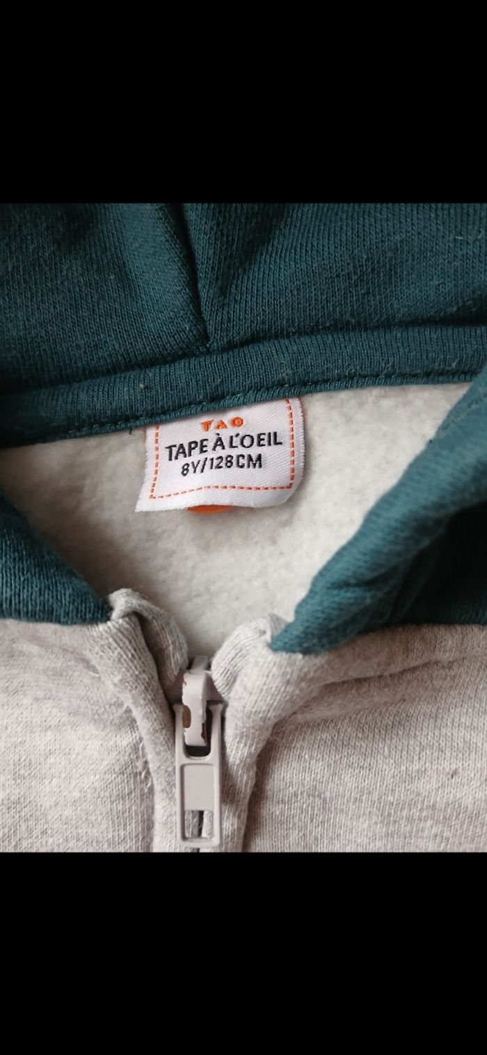 Sweat gilet a capuche tape a l'œil 8 ans - photo numéro 3