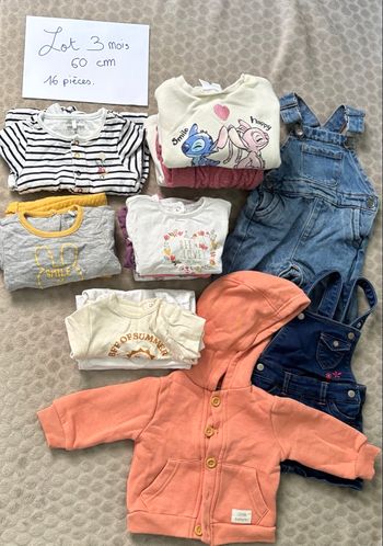 Lot de 16 vêtements hiver 3 mois 60cm