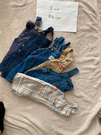 Lot 6 Salopettes courtes / shorts - Vertbaudet, Bout’chou & autre - 12 mois - TBE