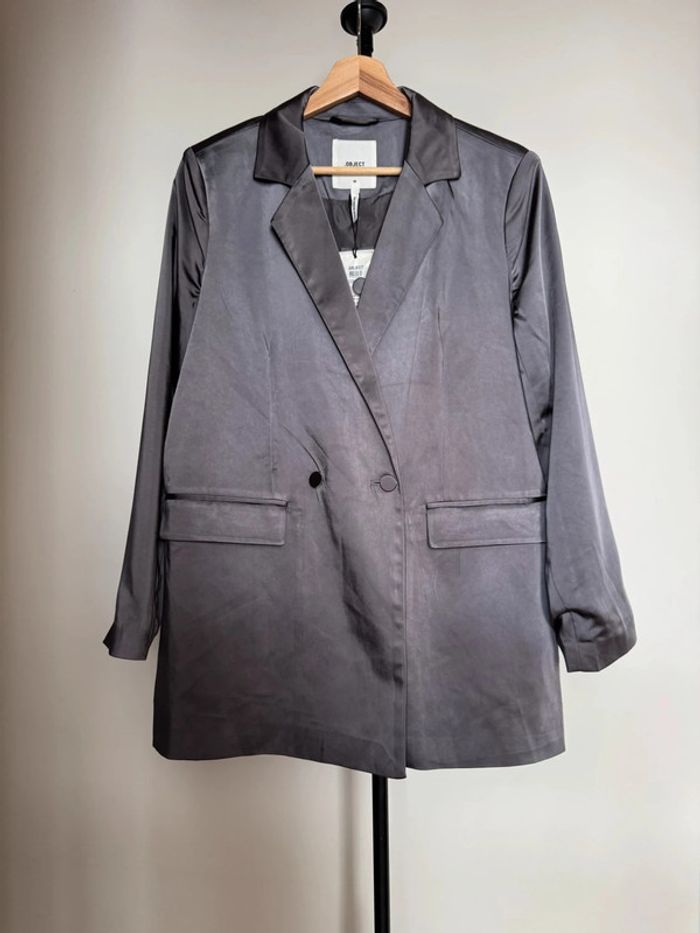 Blazer oversize gris satin 36 Object