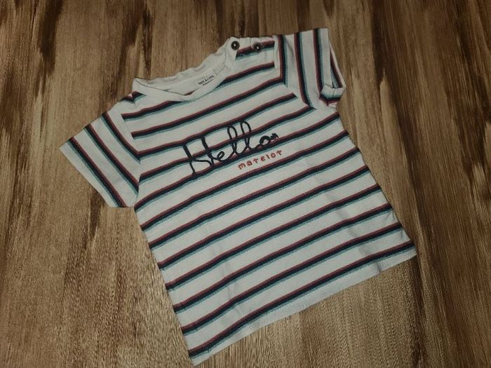 Tee-shirt "Hello matelos" en relief effet corde