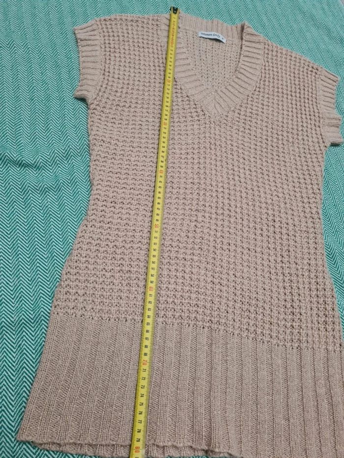 Pull sans Manche beige En maille - photo numéro 7