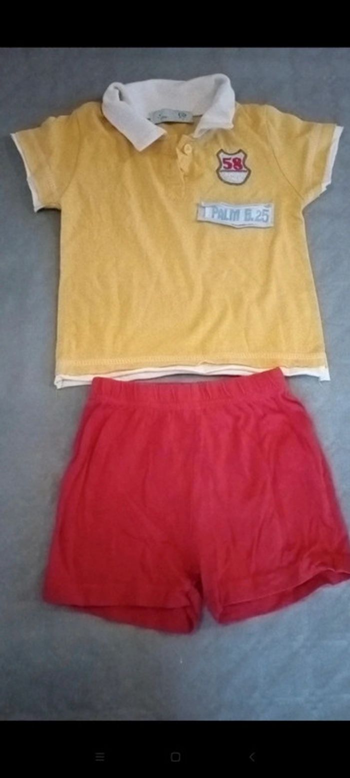 Ensemble short et polo taille 2 ans en très bon état