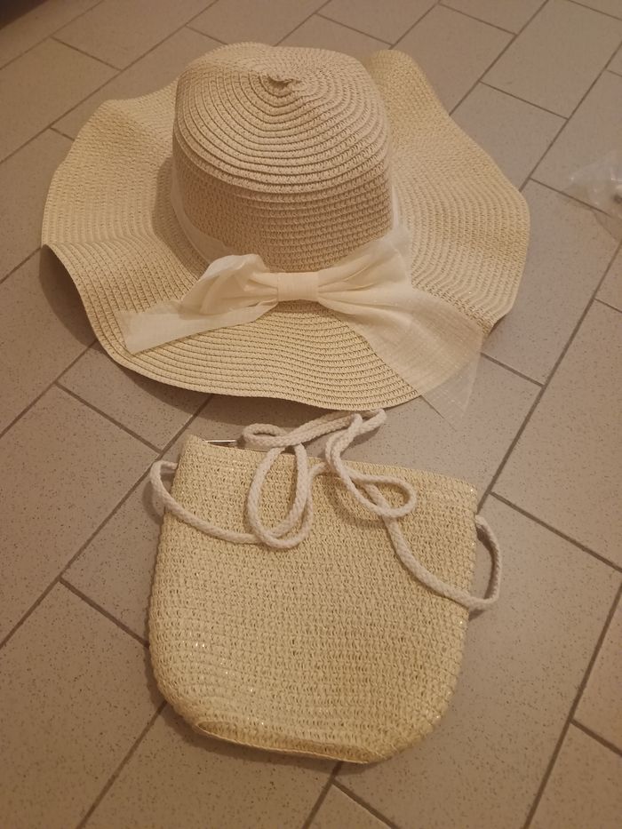 Chapeau de paille avec sac - photo numéro 2