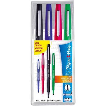 Paper Mate 4 stylos-feutres bleu noir rouge vert