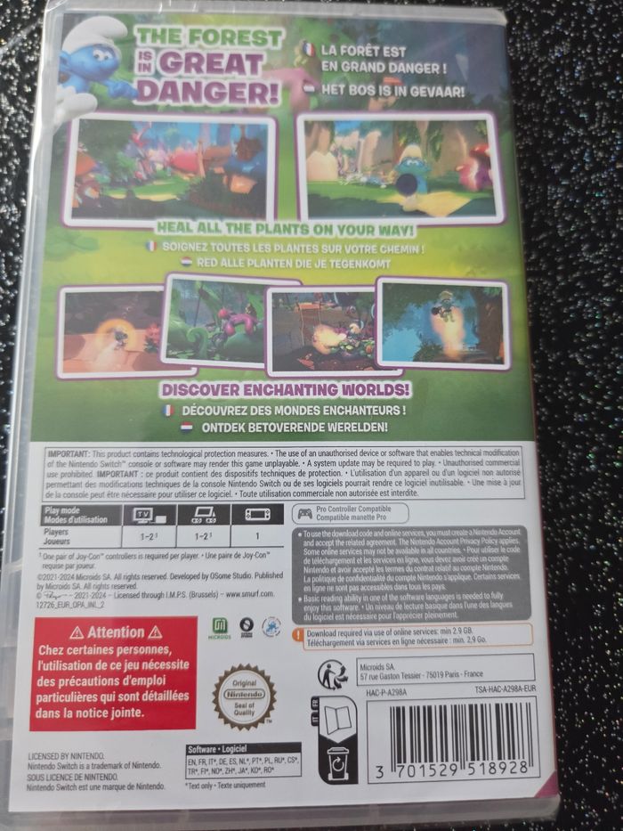 Jeu Nintendo switch the smurfs mission vileaf - photo numéro 2