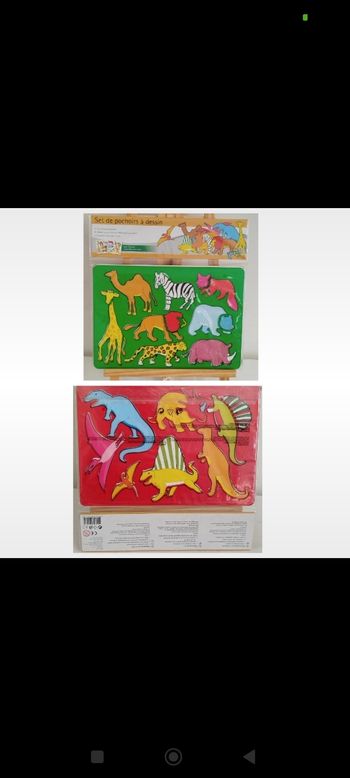 Set de 2 pochoirs thème dinosaures et animaux