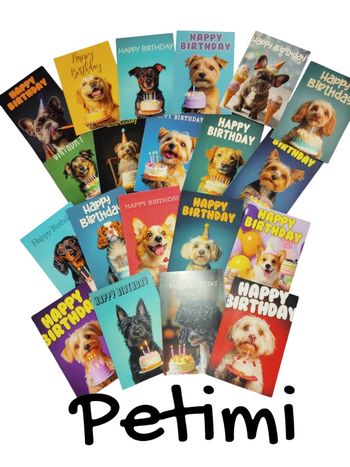 Lot de 20 cartes d'anniversaire mignonnes Chiens 