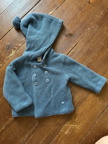 Manteau Cyrillus veste capuche bleu 6 mois